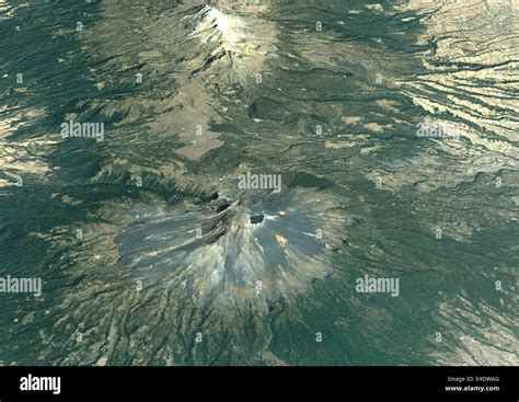 Volcano Popocatepetl In 3d Mexico True Colour Satellite Image