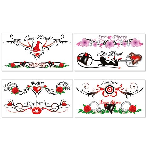 Buy 8 Extra Large Kinky Sexy Temporary Tattoos For Women Ladies Adult Fun For Lower Back Legs