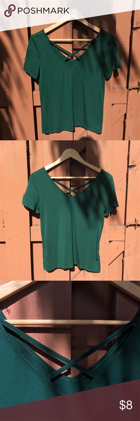Shein Forest Green Strappy Criss Cross Front Top Cross Front Top Clothes Design Forest Green