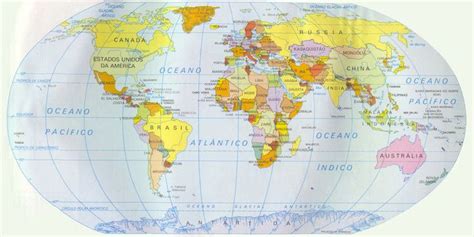 Mapa Mundi Países Escola Educação