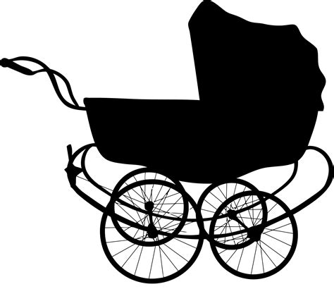 Clipart Vintage Baby Carriage Silhouette