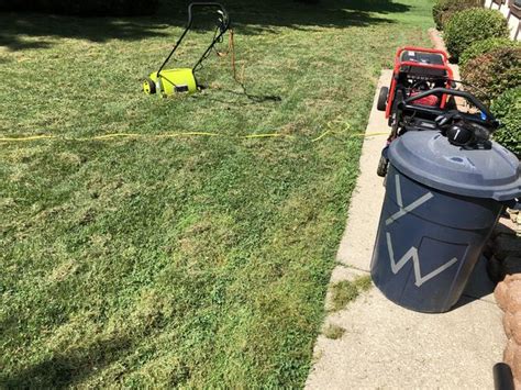 Lawns should be dethatched only when conditions are best to promote rapid recovery of your grass type. First dethatch of 30+ year old lawn w/new SunJoe dethatcher - The Lawn Forum
