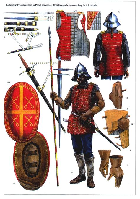 Light Infantry Spadaccino In Papal Service C 1375 Century Armor