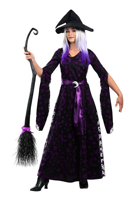 Get the latest looks with plus size halloween costumes for men and women. Women's Plus Size Purple Moon Witch Costume