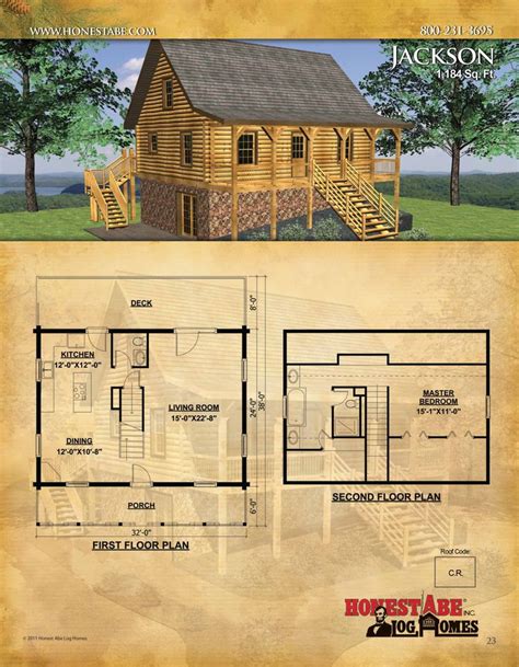 The Floor Plan For A Small Log Cabin With Lofts And Living Quarters Is