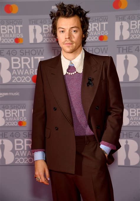 In Pictures Harry Styles Arrives At Brit Awards Wearing Tribute To Ex