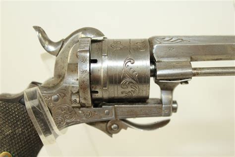 Belgian Pinfire Revolver Fagnus Clement Engraved Revolver Antique