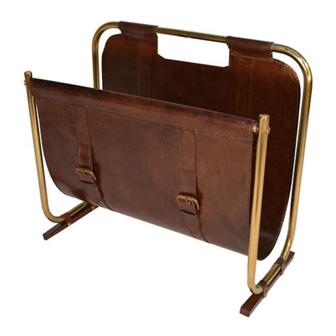 Kundra Leather Magazine Rack Temple And Webster
