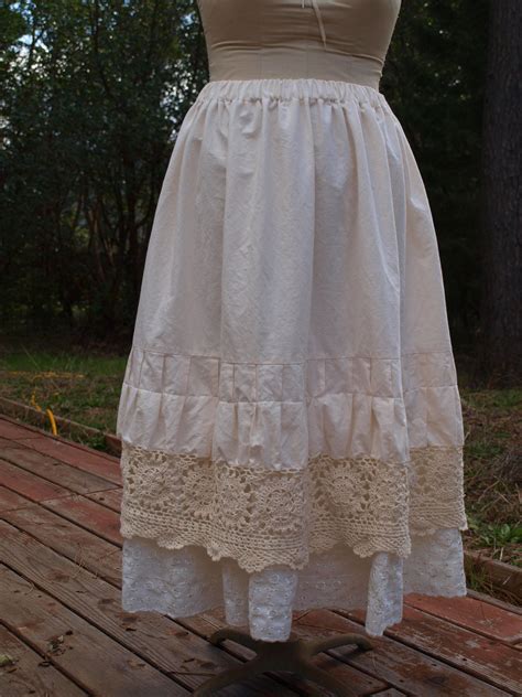 Off White Plain Jane Cotton And Lace Skirt Fashion Design Lace Skirt Clothes