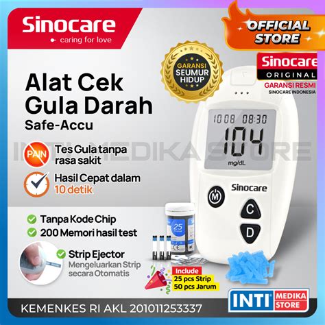 Jual Sinocare Alat Cek Gula Darah Safe Accu Set Lengkap Cek