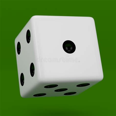 White Dice With Black Dots Hanging In Half Turn Showing Number 1