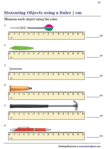 Measuring In Centimeters Worksheet