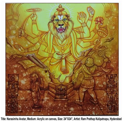 Buy Narasimha Avatara Handmade Painting By Ram Prathap Codeart7710