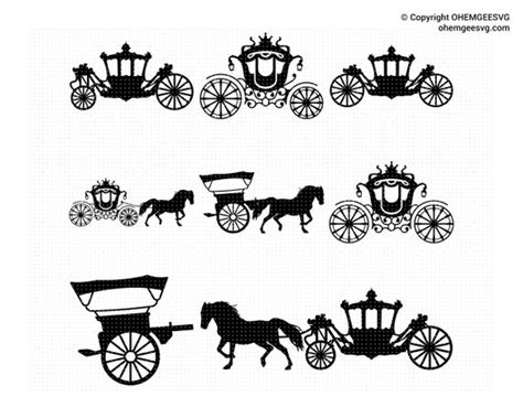 Horse Carriage Svg Princess Carriage Svg Horse Drawn Etsy