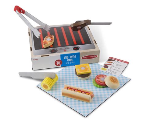Melissa And Doug Flip And Grill Bbq Play Set Pretend Play Wooden Play
