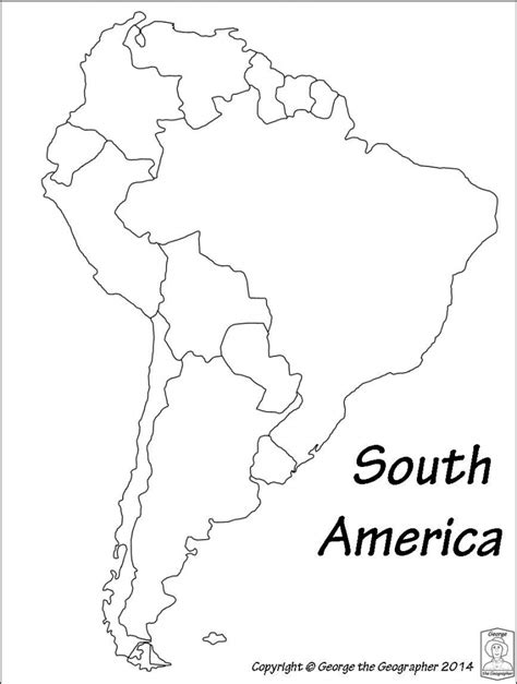 Blank Map Of Central And South America Printable And Travel With Regard To Blank Map Of Latin