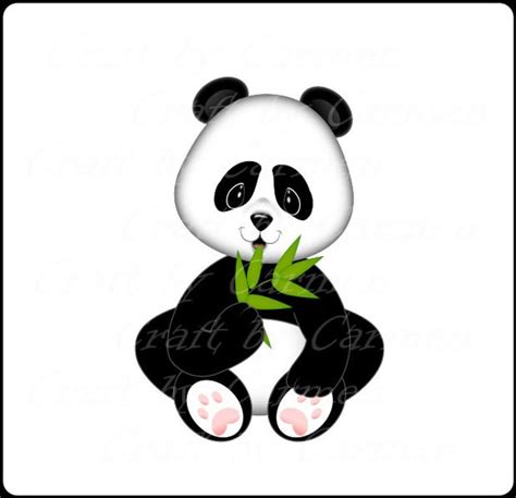 Panda Bear Clip Art Cute Panda Bear Digital Panda Bear Etsy Panda