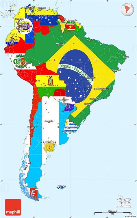 South America Map Colors Denise Guenevere