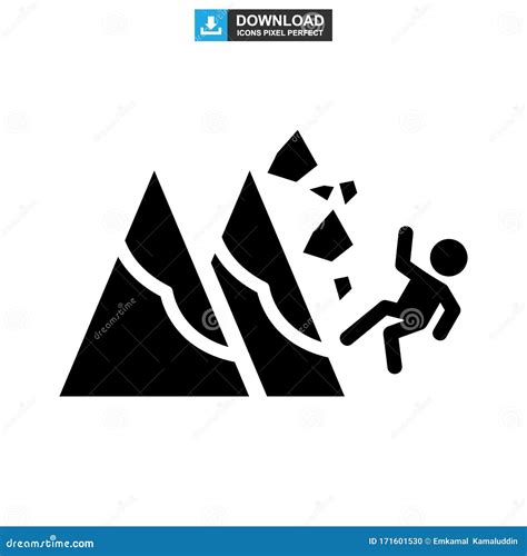 Falling Rocks Icon Or Logo Isolated Sign Symbol Vector Illustration