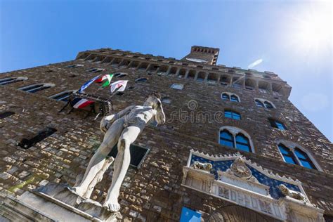 Exterior View Of The Palazzo Vecchio And Its Copy Of Michelangelos