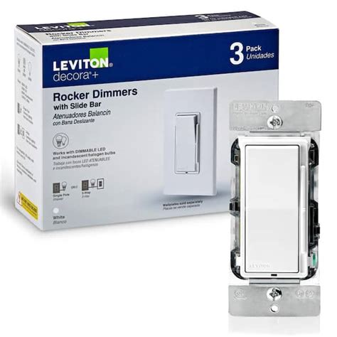 Leviton Decora 600 Watt Single Pole3 Way Universal Rocker Slide Dimmer