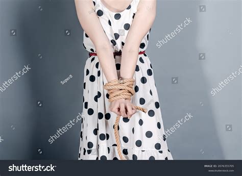 Womans Hands Tied Cord Stock Photo 2076355705 Shutterstock