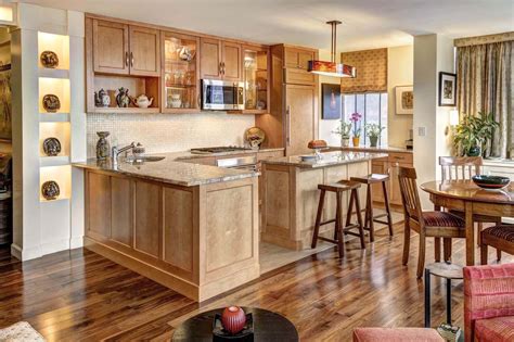 Dark wood kitchen floors with oak cabinets can draw the eye down. 89+ Contemporary Kitchen Design Ideas Gallery | Backsplashes, Cabinets, Lights, Tables, Islands ...
