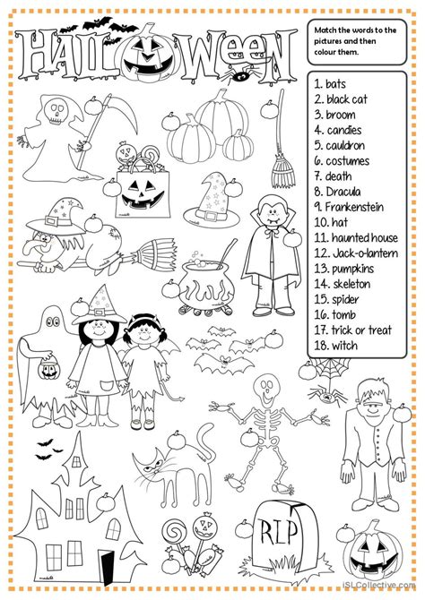 Halloween Matching English Esl Worksheets Pdf And Doc