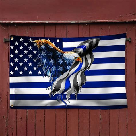 The Thin Blue Line Eagle American Flag
