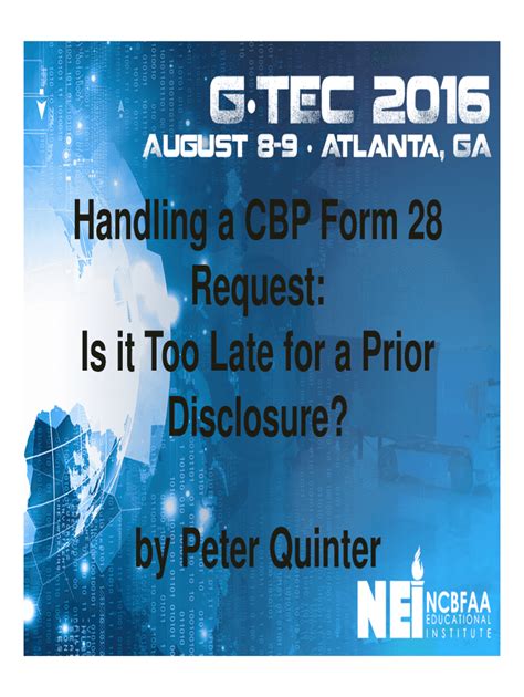 Fillable Online Handling A Cbp Form 28 Request Is It Too Late For A