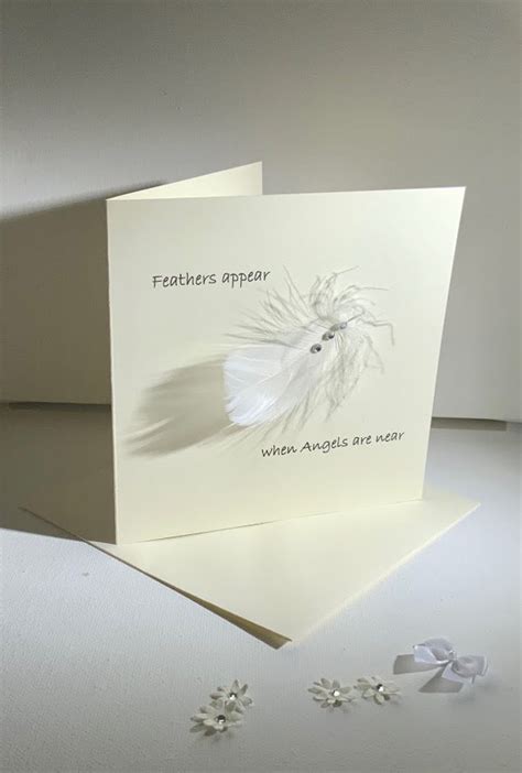 Beautiful Sympathy Card Can Be Personalised Feathers Appear Etsy Uk