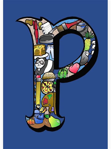 Doodle Letter P Spiral Notebook For Sale By Missmann Redbubble