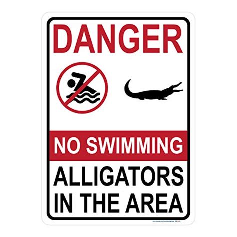 Signways Danger No Swimming Alligators In The Area Signhigh Quality