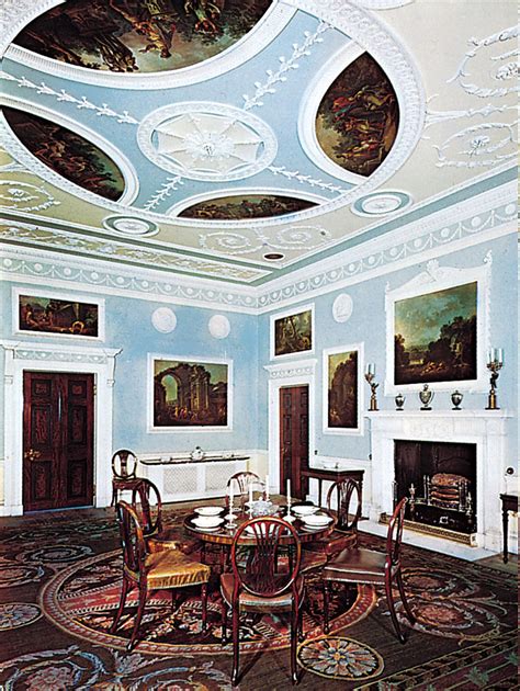 Dining Room Saltram House Devon Robert Adam Ca 1770 English Neoclassical Architektur
