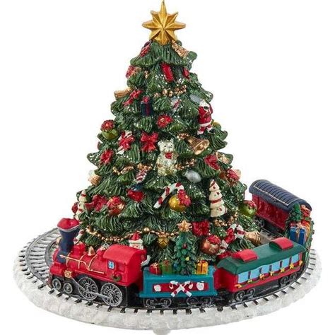6 Inch Christmas Tree With Revolving Train Music Box Kurt Adler