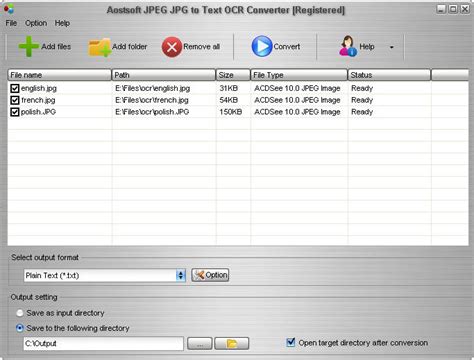 Just upload your pdf and let us do the rest. Aostsoft JPEG JPG to Text OCR Converter - Free download ...