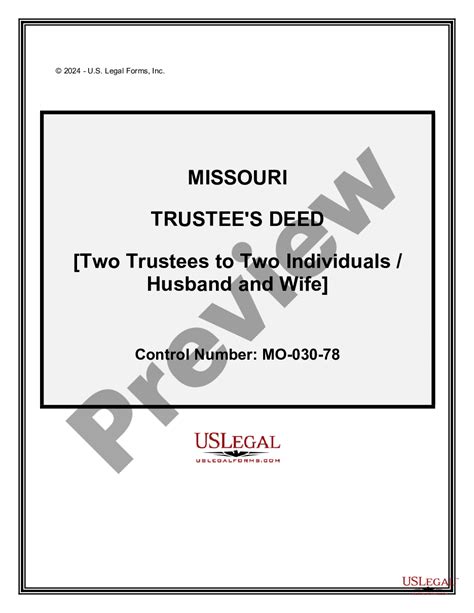 Missouri Trustees Deed Trustees Deed Us Legal Forms