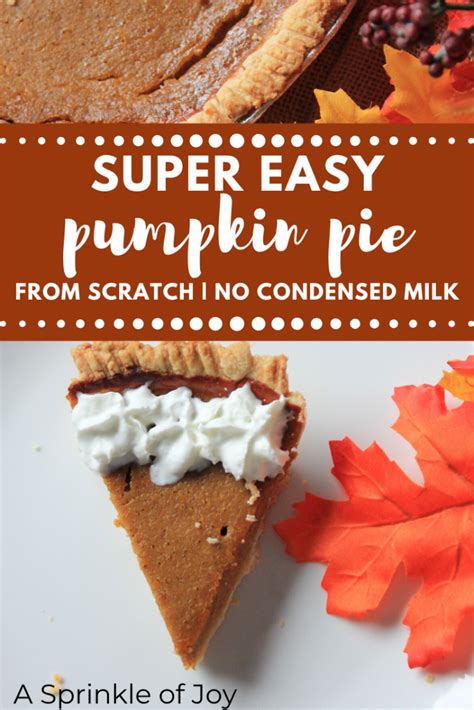 Easy Homemade Pumpkin Pie Made From Scratch A Sprinkle Of Joy