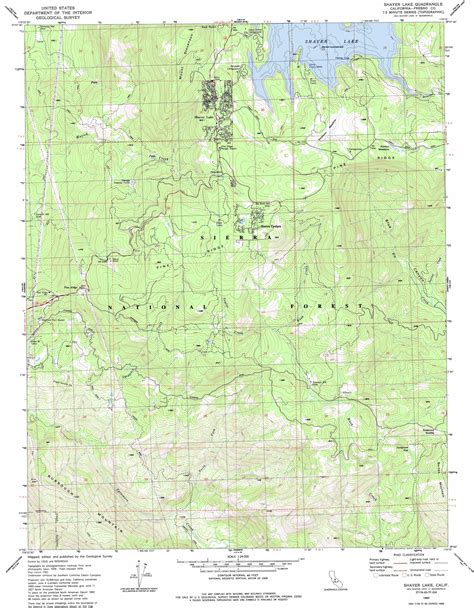 Shaver Lake Topographic Map 124000 Scale California