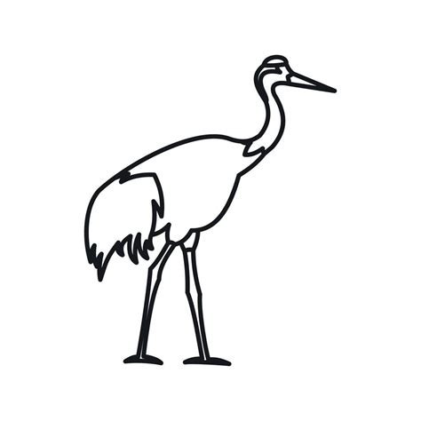 Japanese Crane Icon Outline Style 14595865 Vector Art At Vecteezy