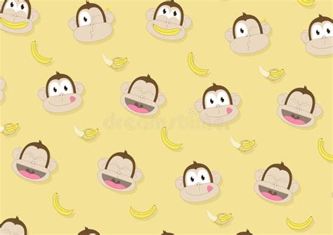 Monkey Bananas Joke Background Stock Vector Illustration Of Cute