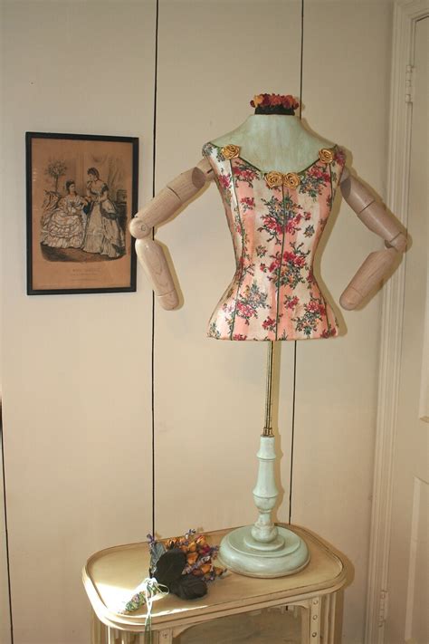 Dress Form Mannequin With Arms Floral Striped Fabric Ribbon Etsy