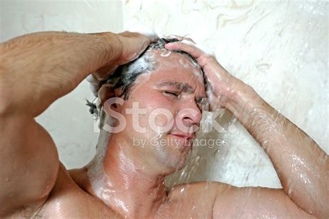 Man Showering Stock Photo Royalty Free Freeimages