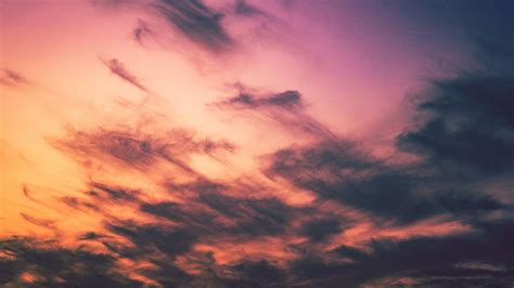 Download Wallpaper 2048x1152 Clouds Porous Sunset Ultrawide Monitor