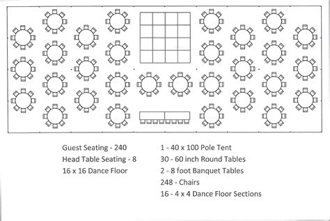 40 X 100 Pole Tent Seating Arrangement