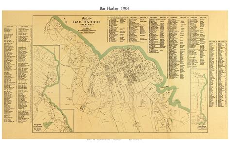 Old Maps Of Bar Harbor Mount Desert Island Maine Bar Harbor Maine