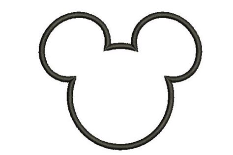 Mickey Mouse Ears Applique Embroidery Design Instant Download