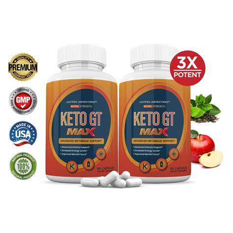 2 Pack Keto Gt Advanced Ketogenic Pills Supplement Includes Gobhb Exogenous Ketones Premium