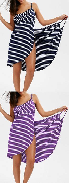 Striped Open Back Multiway Wrap Cover Ups Dress Fashion Style