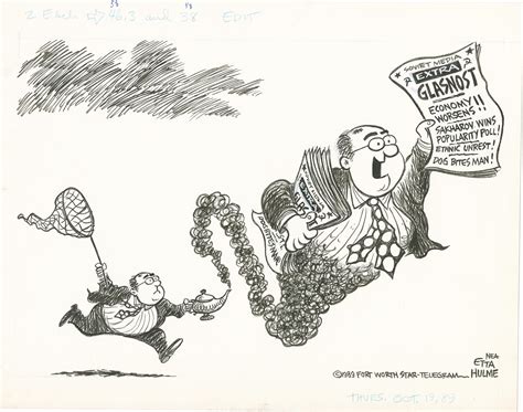 Glasnost Political Cartoon Made By American Cartoonist Etta Hulme Fort Worth Star